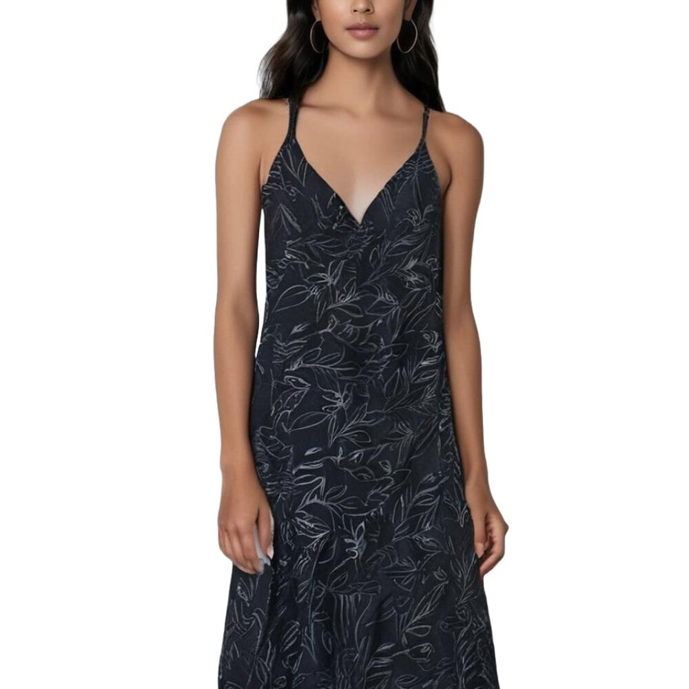 Leaf Print Midi Dress